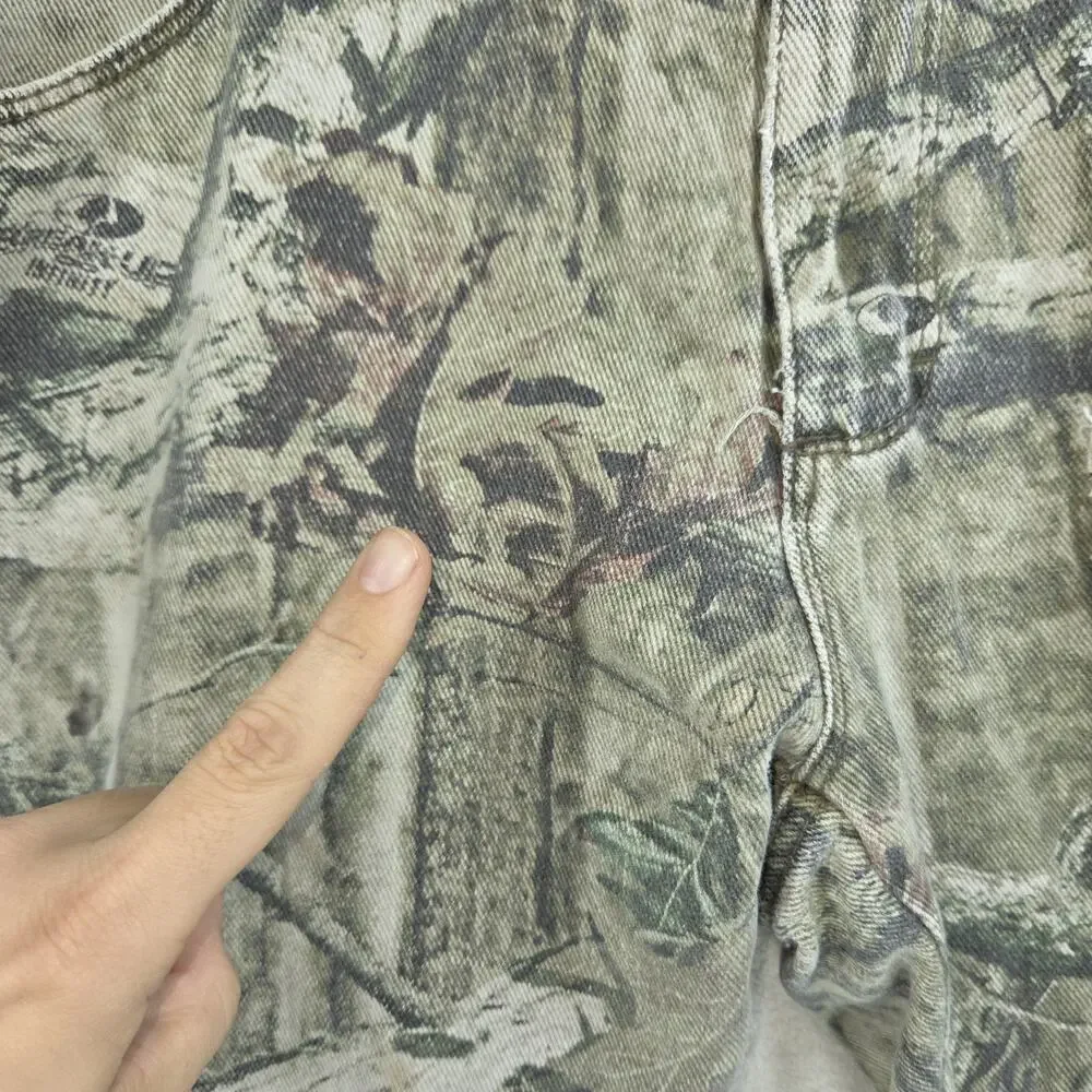 Mossy Oak Pants Mens 36x34 Green Hunting Country Camo Pockets Woodlands Y2k 2000